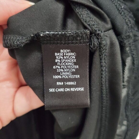 Torrid Black Flocked Mesh Square Neck Puff Sleeve Peasant Top Goth Boho Plus 1 - Picture 7 of 9